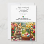 家族で楽しむイースターの食事と卵の宝探しへの招待 招待状 (正面)