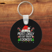 家族で楽しむクリスマス サンタのクッキーを最も食べそうな人 キーホルダー (正面)