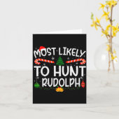 家族で楽しむクリスマス　ルドルフを狩るのが最も似合う カード (黄色い花)