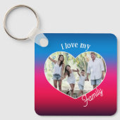家族で楽しむハートの形カラー写真 キーホルダー (正面)