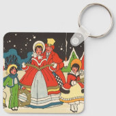 家族で歌う音楽キャロル、ヴィンテージクリスマス キーホルダー (裏面)