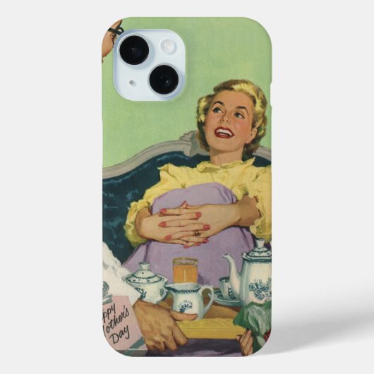 家族で母にベッドで朝食をプレゼント Case-Mate iPhoneケース (裏面)