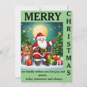 家族で満たされた賛美クリスマスのカード シーズンカード (正面)