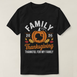 家族で迎える感謝祭 2026 家族に感謝 Tシャツ
