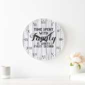 家族で過ごす引用文 ラージ壁時計 (ホーム)