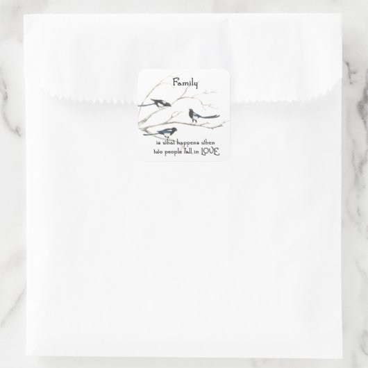 家族とき2人の愛の秋引用文マグパイ スクエアシール (バッグ)