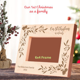 家族としての最初のクリスマスパーソナライズされた レーザー彫刻フレーム