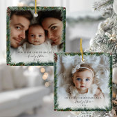 家族としての私たちの初めてのクリスマス2写真 セラミックオーナメント