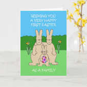 家族として初めて復活祭を楽しむ カード (黄色い花)