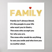 家族とは必ずしも血縁関係ではない（引用） 白金 箔ポスター (正面)