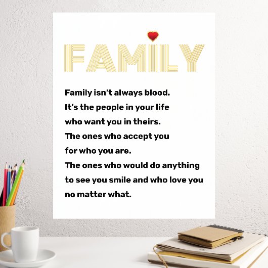 家族とは必ずしも血縁関係ではない（引用） 白金 箔ポスター (インサイチュ (デスク2))