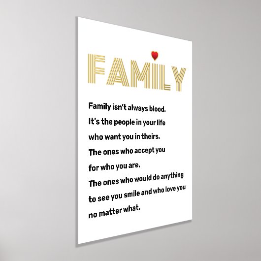 家族とは必ずしも血縁関係ではない（引用） 白金 箔ポスター (レイダウン)