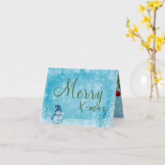 家族とクリスマス カード (黄色い花)