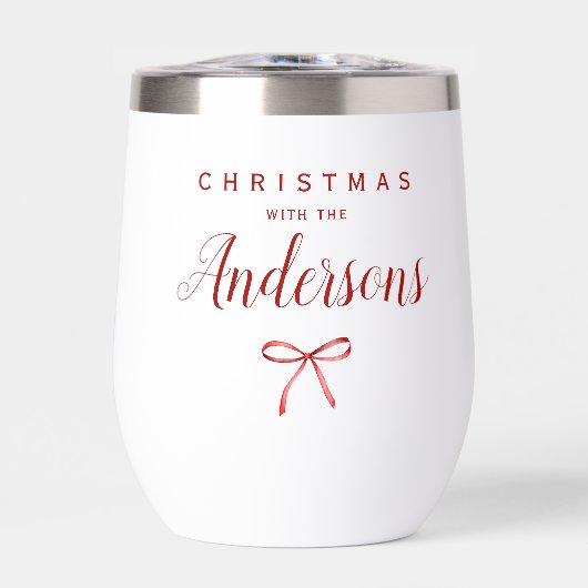 家族とクリスマス – 赤いリボン (正面)