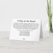 家族とドイツ牧羊犬 水彩画 ビーチにて サンキューカード (裏面)