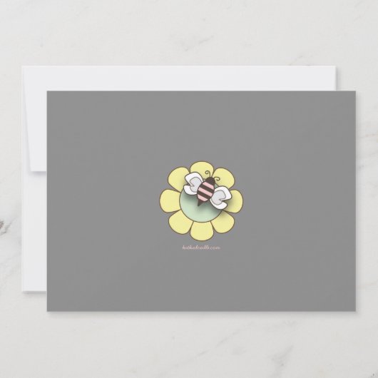 家族とビーモダンツのカップル女の子のための赤ちゃんシャワー 招待状 (裏面)