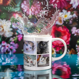 家族とペットの写真コラージュ コーヒーマグカップ