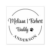 家族とペットの名前のラウンドアドレス セルフインキングスタンプ (デザイン)