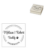 家族とペットの名前のラウンドアドレス ラバースタンプ (押印)