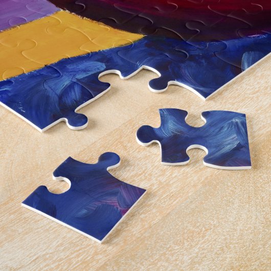 家族とモダンポートレート絵画の芸術 ジグソーパズル (側面)