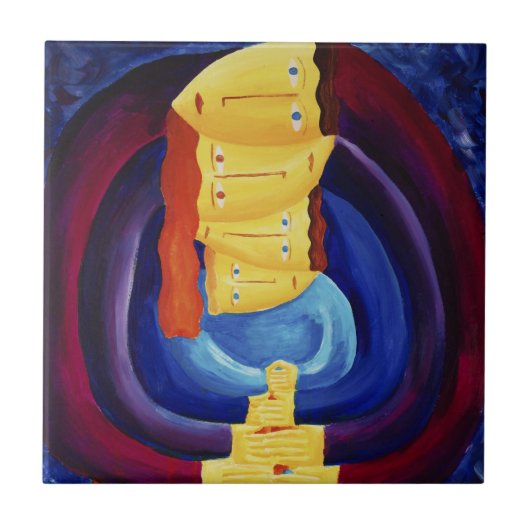 家族とモダンポートレート絵画の芸術 タイル (正面)