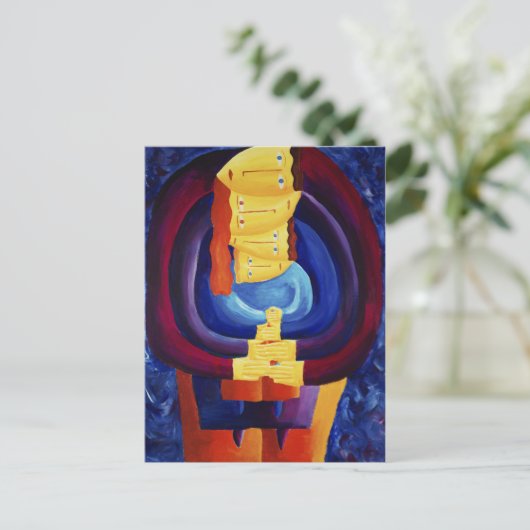 家族とモダンポートレート絵画の芸術 ポストカード (スタンド正面)