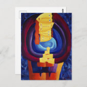 家族とモダンポートレート絵画の芸術 ポストカード (正面/裏面)