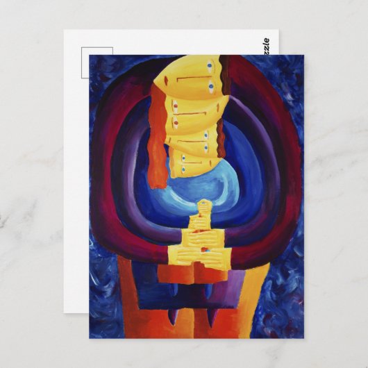 家族とモダンポートレート絵画の芸術 ポストカード (正面/裏面)