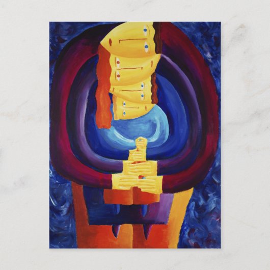 家族とモダンポートレート絵画の芸術 ポストカード (正面)