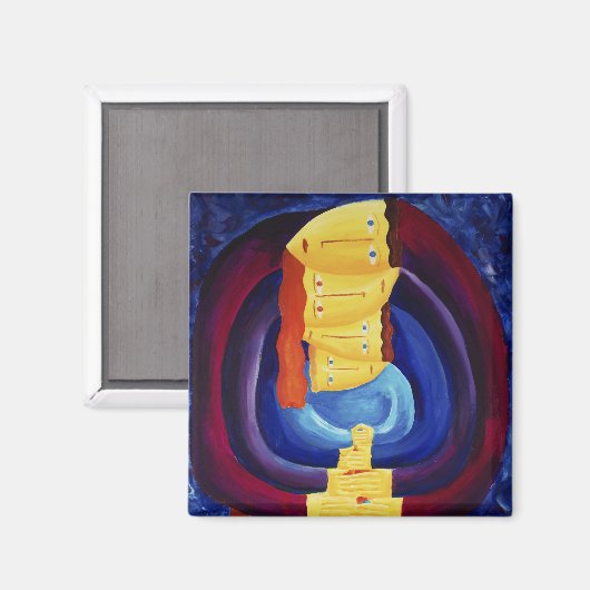 家族とモダンポートレート絵画の芸術 マグネット (正面/裏面)