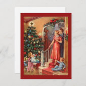 家族とヴィンテージクリスマス シーズンカード (正面/裏面)