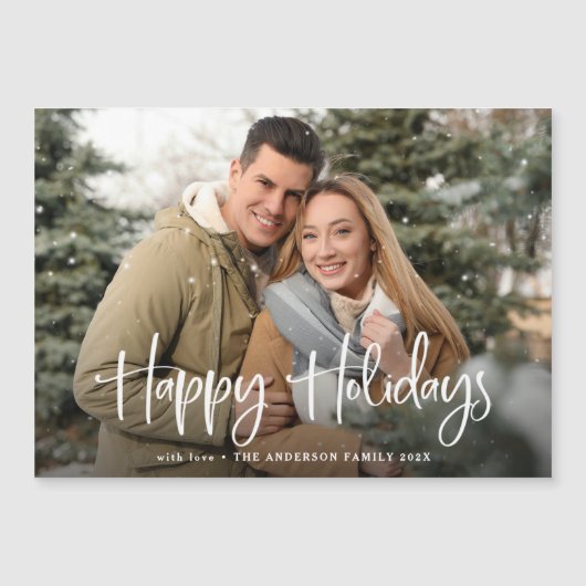 家族と一緒に楽しい休暇を過ごすグリーティング (正面)