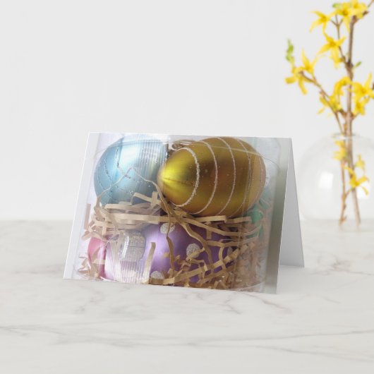 家族と友人のためのイースターグリーティング カード (黄色い花)