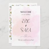 家族と友人のためのシンプルな結婚式ウェルカムカード 招待状 (正面/裏面)