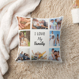 家族と友人のコラージュ写真 クッション