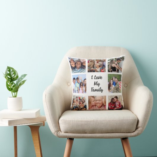 家族と友人のコラージュ写真 クッション (椅子)