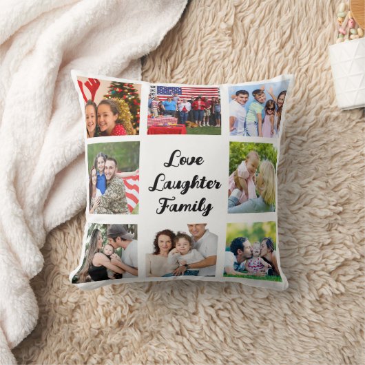 家族と友人のコラージュ写真 クッション (ブランケット)
