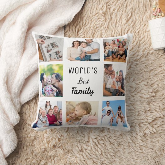 家族と友人のコラージュ写真 クッション (ブランケット)