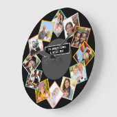 家族と友人のコラージュ数々のフォトギャラリー ラージ壁時計 (傾斜)