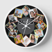 家族と友人のコラージュ数々のフォトギャラリー 壁時計 (正面)