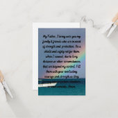 家族と友人のフラットグリーティングカードの祈りの言葉 カード (正面/裏面インサイチュ)