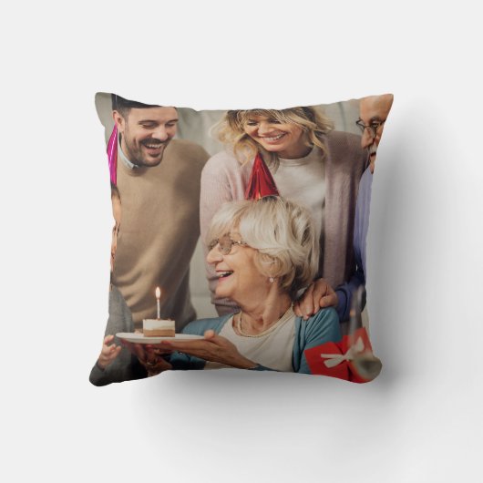 家族と友人の写真 クッション (裏面)