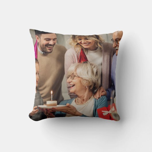 家族と友人の写真 クッション (正面)