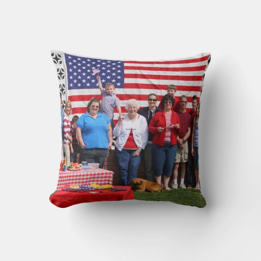 家族と友人の写真 クッション (正面)