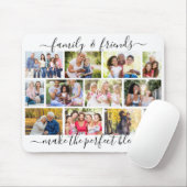 家族と友人の引用文12フォトコラージホワイト マウスパッド (マウス)
