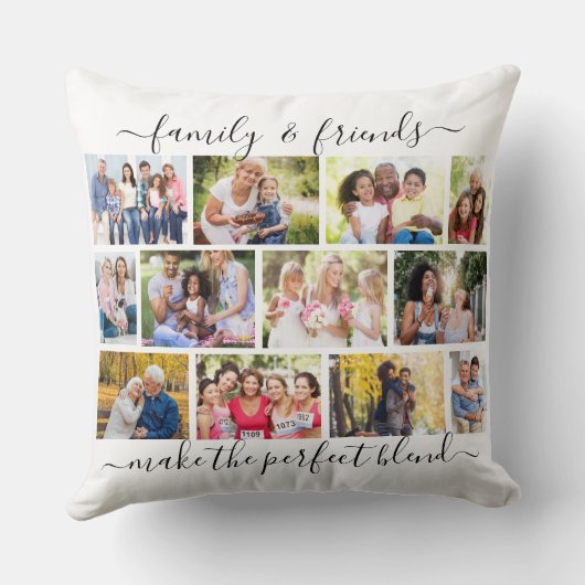 家族と友人の引用文12フォトコラージュ クッション (裏面)