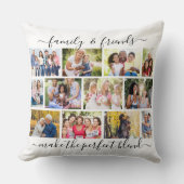 家族と友人の引用文12フォトコラージュ クッション (正面)