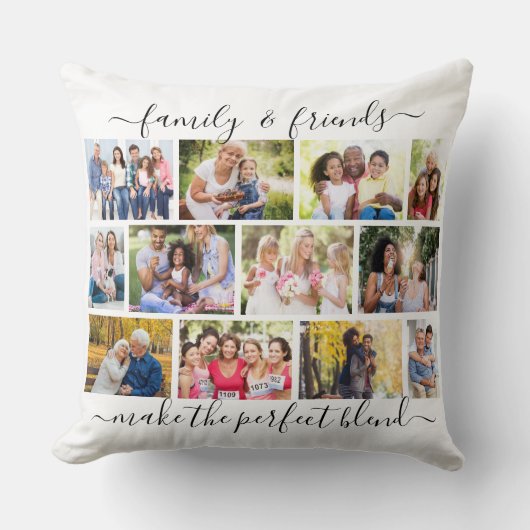家族と友人の引用文12フォトコラージュ クッション (正面)