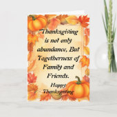 家族と友人の感謝祭と豊富 カード (正面)