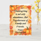 家族と友人の感謝祭と豊富 カード (黄色い花)